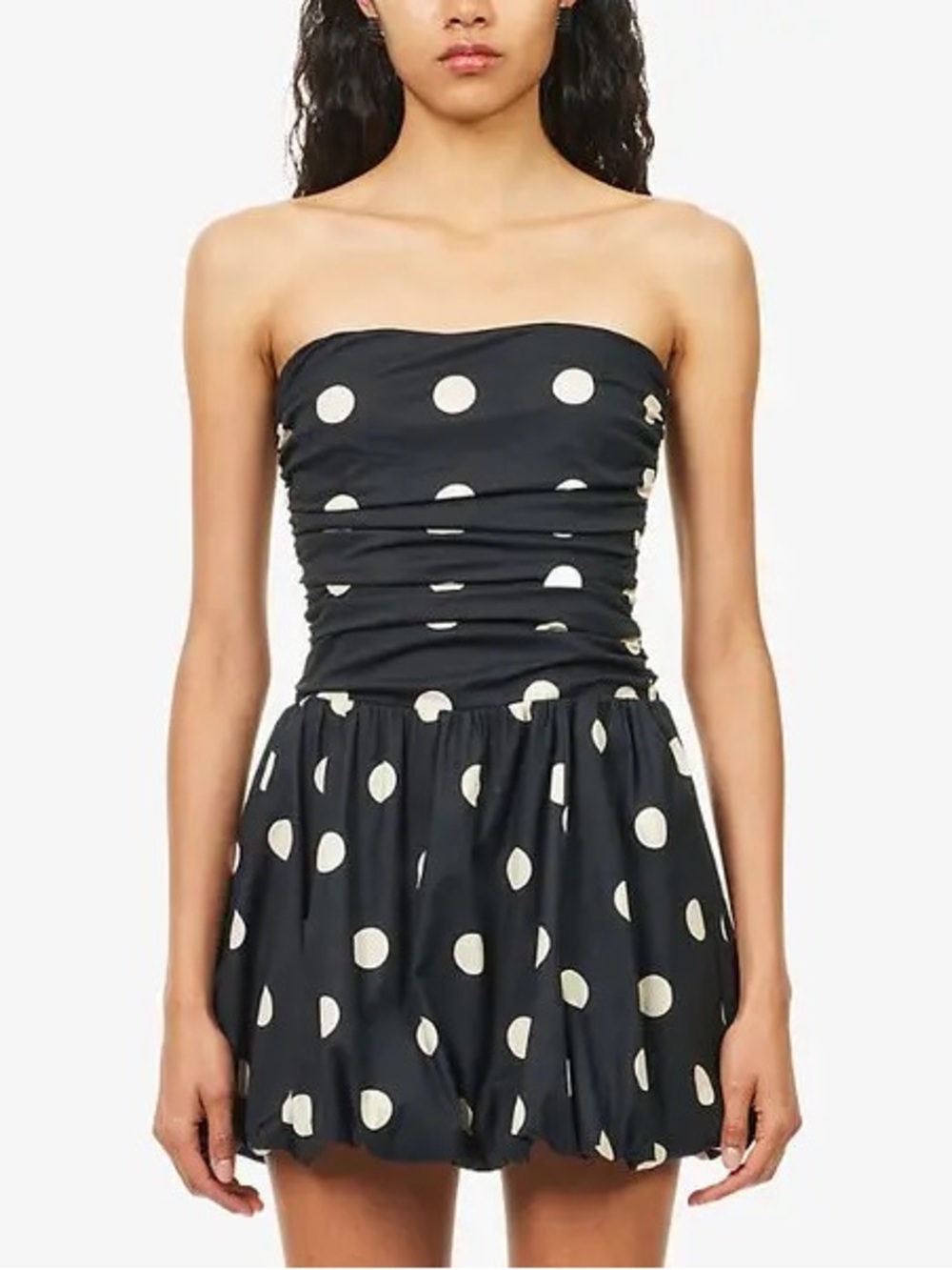 REFORMATION Clea Polka-Dot Mini Dress - Moon Dot